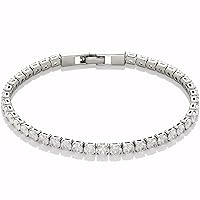 Amazon Essentials 14K Gold or Sterling Silver Plated Cubic Zirconia Tennis Bracelet 7.5