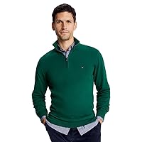 Tommy Hilfiger Men's 1/4 Zip Mockneck Pullover Sweater, Huntergreen, XL