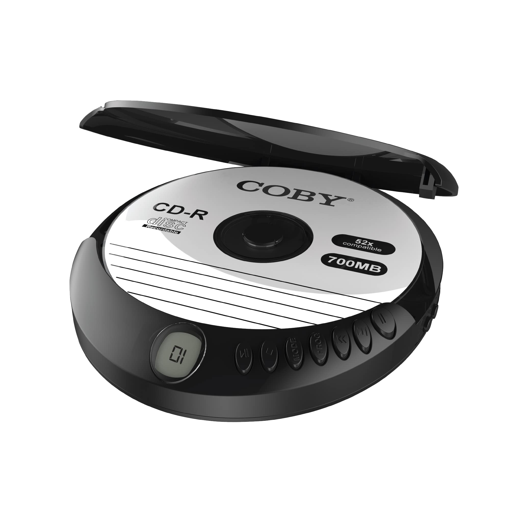 Coby Portable CD Player with Headphones | 60-Sec Anti-Skip Compact Disc Player with Foldable Headset Bundle | Small CD Player Portable for Travel, Home | Retro MP3 Player Discman Portable CD Players