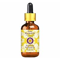 Deve Herbes Pure Mustard Oil (Brassica juncea) with Glass Dropper 100% Natural Therapeutic Grade Cold Pressed 100ml (3.38 oz)