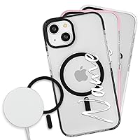 Case Compatible with iPhone 14 Plus Compatible with MagSafe Personalized with your Name, Protector Compatible with iPhone 14 Plus Customizable, Case Compatible with iPhone Customize Black Border