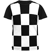 Finish Line Checkered Flag Adult Black Back T-Shirt - Large
