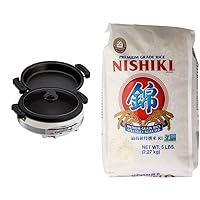 Zojirushi EP-RAC50 Gourmet d'Expert 1350-Watt Electric Skillet & Nishiki Medium Grain Rice, 80 Ounce