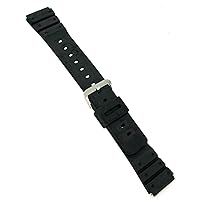 20mm Kreisler Polyurethane Soft Flexible Long Lasting Black Watch Band PS-7