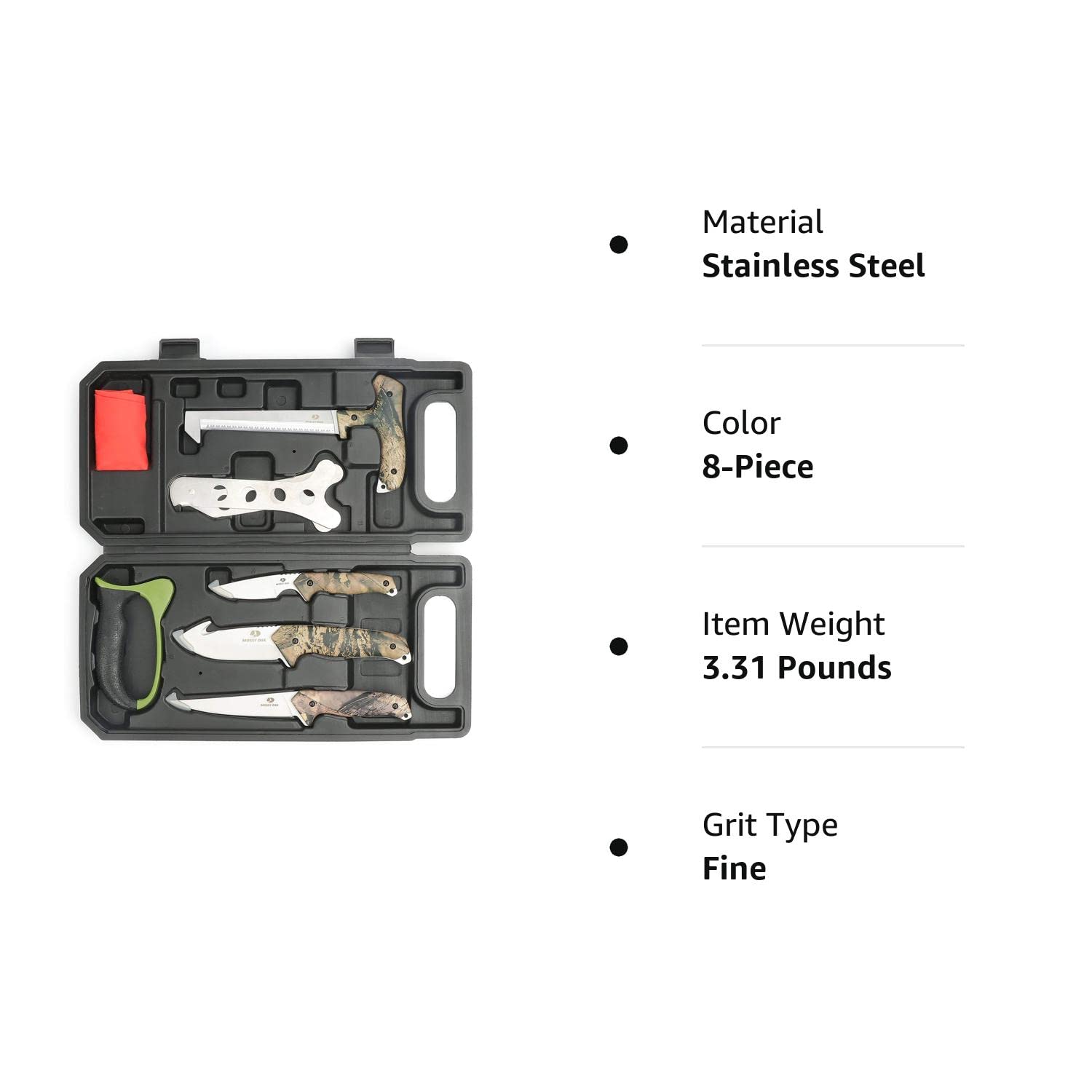 MOSSY OAK Hunting Field Dressing Kit - Portable Butcher Game Processor Set (8-piece)