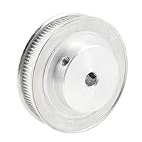 uxcell Silver Tone Aluminum Alloy 100 Teeth 8mm Pilot Bore Screwed Timing Pulley