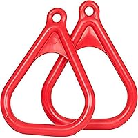 Swing Set Stuff Plastic Trapeze Rings with SSS Logo Sticker, Red