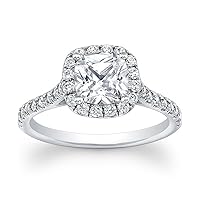 1.50ct DLA Certified Cushion & Round Cut Diamond Engagement Ring in Platinum