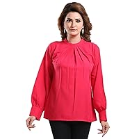 Women's Top Tunic Party Wear Red Color Plus Size