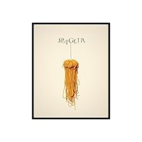Poster Master Spaghetti Poster - Spagetti Print - Pasta Art - Food & Drink Art - Gift for Men, Women, Cook & Chef - Minimal Wall Decor for Kitchen, Dining Room or Restaurant - 16x20 UNFRAMED Wall Art