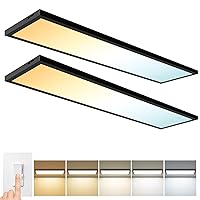 zemty 1x4 LED Light Panels Flush Mount - 24W/30W/40W 4800LM LED Flat Panel Ceiling Light Fixture, 5CCT 3000K-6000K & Stepless Dimmable Led Panel Surface Mount or Drop Ceiling for Kitchen Garage Office