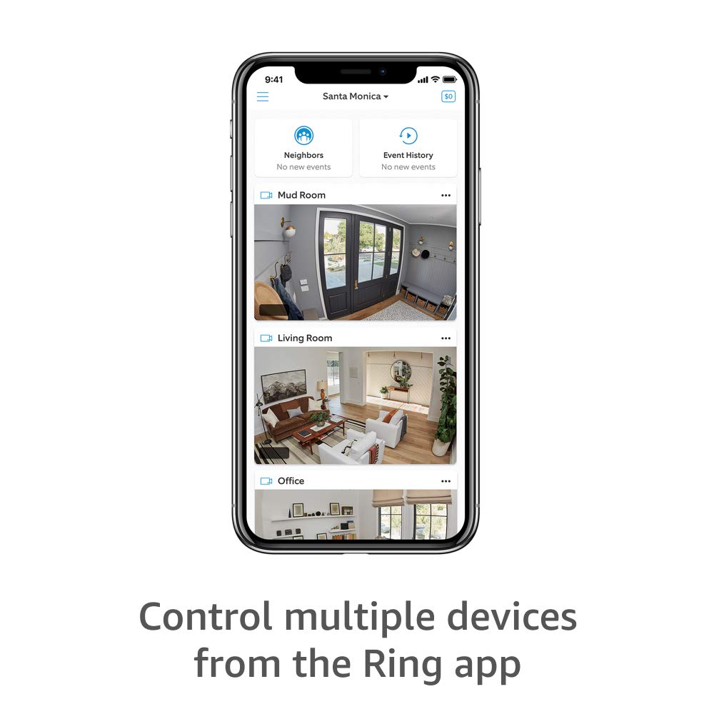 Ring Indoor Cam (1st Gen), Compact Plug-In HD security camera with two-way talk, Works with Alexa - White
