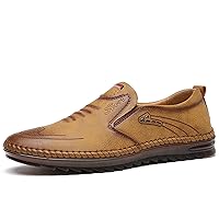 Mens Casual Loafers Slip On Shoes Leather Comfortable Walking Shoes for Men Hiking Driving