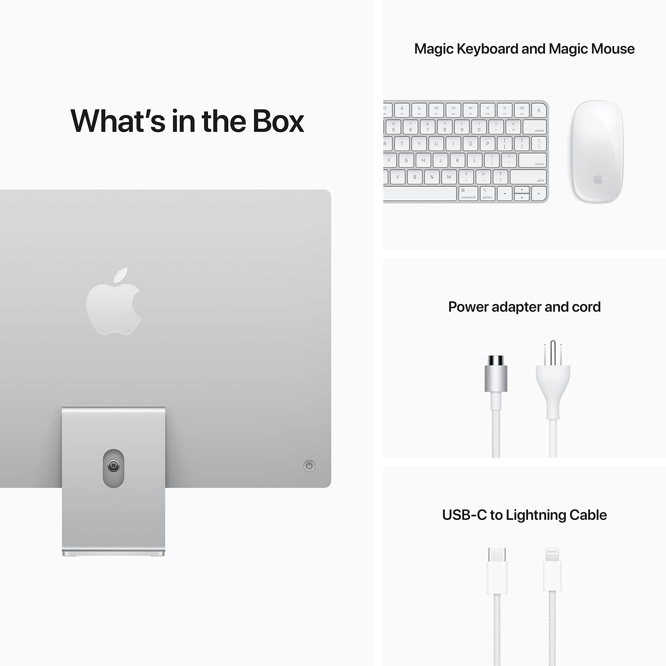 Apple 2021 iMac All in one Desktop Computer with M1 chip: 8-core CPU, 7-core GPU, 24-inch Retina Display, 8GB RAM, 256GB SSD Storage, Matching Accessories. Works with iPhone/iPad; Silver