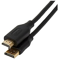 Amazon Basics DisplayPort to HDMI Display Cable, Uni-Directional, 4k@30Hz, 1920x1200, 1080p, Gold-Plated Plugs, 6 Foot - Pack of 10, Black