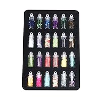 48 Bottles Flash Sequins Powder Nail Art Decoration Glitter Sequin Epoxy Resin Molds Accessories for DIY Jewelry Making Supplies (24 Bottles)