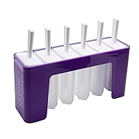 Groovy Pop Molds Popsicle Making Tray with Six Sticks for Mess-Free Frozen Treats,Royal Purple