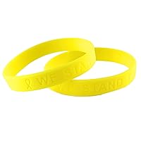 Yellow Ribbon Awareness Silicone Bracelet