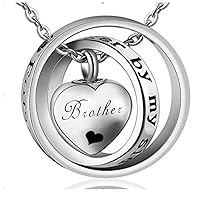 Brother Cremation Necklace No Longer My Side ，Forever in My Heart Necklaces Cremation Ashes Jewelry for mom & dad