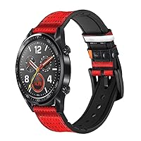 CA0611 Red Cassette Recorder Graphic Leather Smart Watch Band Strap for Wristwatch Smartwatch Smart Watch Size (24mm)