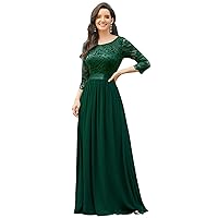 Ever-Pretty Women's Bridesmaid Dresses 3/4 Sleeve Empire Waist Maxi Mother of The Bride Dresses