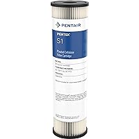 Pentair Pentek S1 Sediment Water Filter, 10-Inch, Under Sink Pleated Cellulose Filter Cartridge, 10