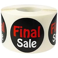 Final Sale Stickers, 1.5 Inches Round, 500 Labels on a Roll