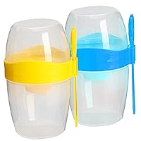 Cereal containers oat jug during the night 2pcs 870 ml of reusable pots of yogurt