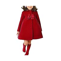 Cute Imitation Wool Bowknot Girl Overcoat Dress Coat Outer Wear Winter