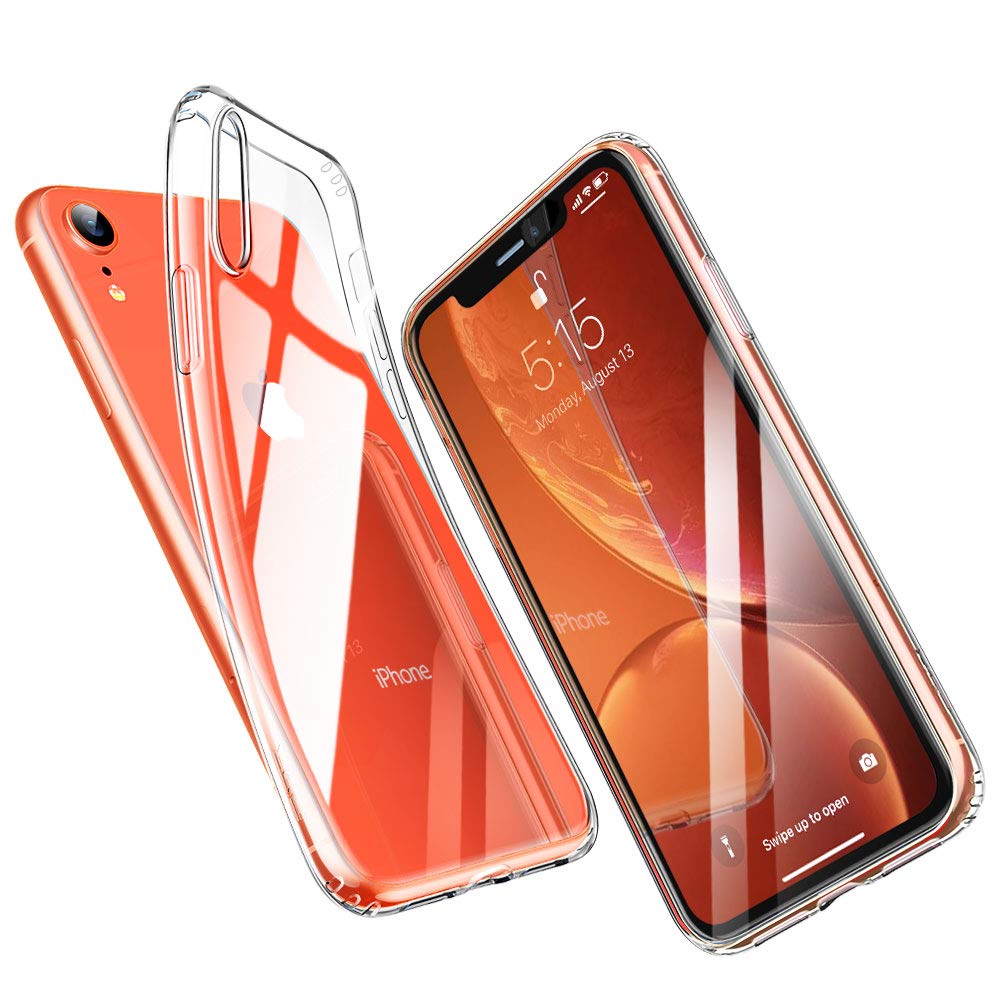 ESR Clear Case Compatible with iPhone XR, Slim Clear Soft TPU, 1.1 mm Thick Back Case, Shock-Absorbing Air-Guard Corners, Flexible Silicone Cover, Clear