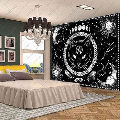 Mua Aidatain Black Cat Tapestry for Men Gothic Witch Moon Cool ...