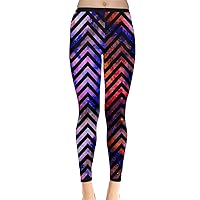 CowCow Womens Starry Night Sky Moon Stars Space Constellations Planets Chevron Pattern Inside Out Reversible Leggings
