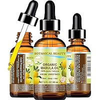 Organic MARULA OIL WILD GROWTH 100% Pure Virgin Unrefined Cold-Pressed Carrier Oil 2 Fl.oz.- 60 ml for Face, Dry Skin, Body, Damaged Hair, lip, nails, Anti-Aging Face Oil.