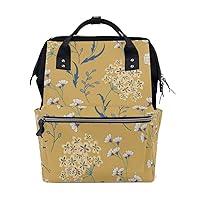 Diaper Bag Backpack Simple Flowers Casual Daypack Multi-Functional Nappy Bags