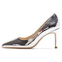 Women Classic Pointed Toe Sexy High Heels Metallic Formal Wear Evening Stiletto Dressy Heel Shoes