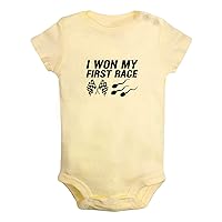 I Won My First Race Funny Rompers Newborn Baby Bodysuits Infant Jumpsuits Outfits Clothes