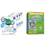 Seventh Generation Dishwasher Detergent Packs Free & Clear Pack of 5 for sparkling & Affresh Washing Machine Cleaner, 6 Month Supply, Cleans Front Load and Top Load Washers
