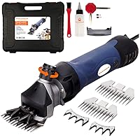 Sheep Shears Electric Clippers - 380W Professional Farm Livestock Shearing Machine - Grooming Kit Animal Hair Cutting - 2 Blades Included