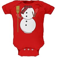 Old Glory Snowman Body Costume Red Infant Bodysuit - 0-3 months