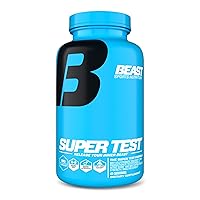 Beast Sports Nutrition Super Test Professional Strength, Natural Testosterone Booster Supplement with Nitric Oxide Support for Maximum Muscle Mass, Stamina, Strength, and Recovery, 180 Capsules