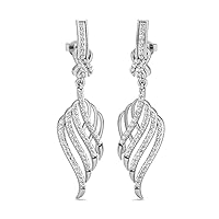 VVS Hypoallergenic Earrings 1.18 Ctw Natural Diamond With 18K White/Yellow/Rose Gold Drop Earrings With VVS Certificate
