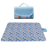 Outdoor Picnic Mat Machine Washable Fold Camping Blanket 3-Layer Sand Proof and Waterproof Mat Picnic Mat Camping Picnic Cloth Tent Beach Mat (Color : P, Size : 195 * 200CM)