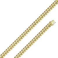 14KY 9.4mm Hol Miami Cuban 250 w/box lock for women Men Teen | 14K Yellow Gold Box Clasp Chain Necklace With Jewelry Gift Box | Solid gold jewelry | Gift For Her