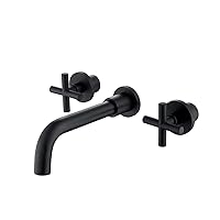 All Copper Matte Black in-Wall Faucet Concealed Embedded Basin Hot and Cold Water Bathroom Counter Washbasin Faucet