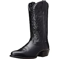 Cowboy Boots for Men Lightweight Western Country Boots Modern Traditional Embroidered Boots Men Mid Calf Western Cowboy Motorcycle Boots Leather Shoes Wide Calf Pull On Western Work Combat Boots