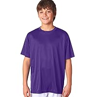 A4 Big Boys Cooling Crew Neck T-Shirt,Purple,Medium