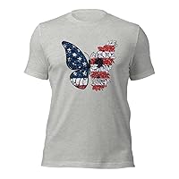 Floral Butterfly Tees | 4Th of July Shirt | Independence Shirt | American Flag Shirt