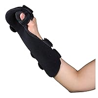 OTC Soft Resting Hand Splint, Night Immobilizer for Wrist, Fingers and Thumb, Stroke Hand, Black, Small-Medium