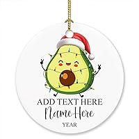 Personalized Avocado Ornament Gifts for Brother Sister Friends Kids Fruit Lover, Custom Name Avocado Lovers Ornament Christmas Tree, Fruit Lovers Ornament Xmas, Cute Avocado Christmas Ornaments 2024