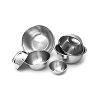 Nesting Stainless Steel Polished Mirror Finish Mixing Bowls Set, .5, 1.25, 2.75, 4.25, 6.25 and 10.75 Quart, Metallic, 6-Piece